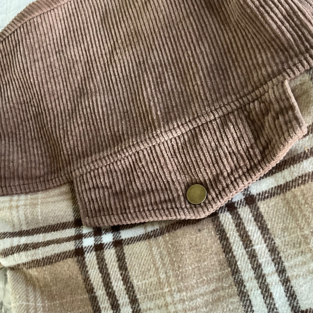 Altar’d State Redford Brown Plaid Shacket Oversized Baggy Flannel - Picture 7 of 8